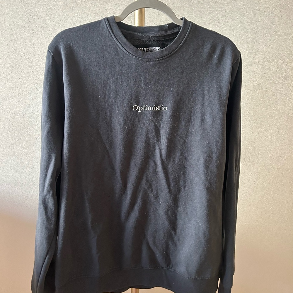 Optimistic Embroidered Crewneck Sweatshirt - grey